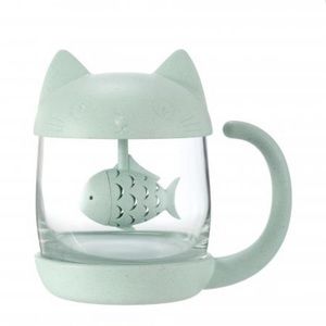 MINISO Cat Glass Mug w/ Fish Filter